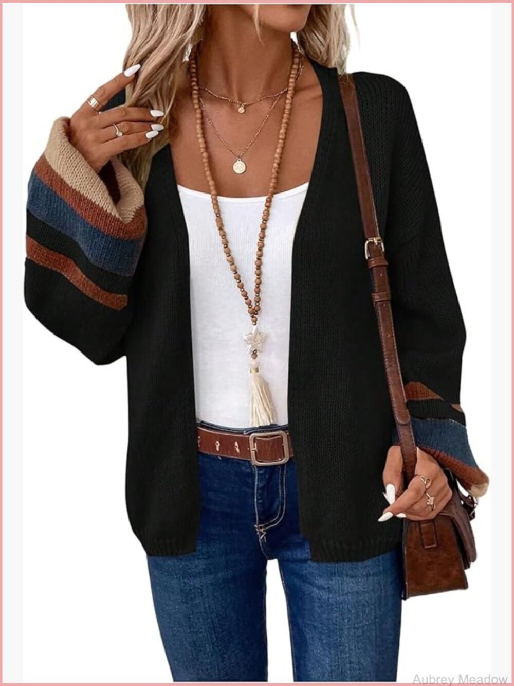 Open Front Long Sleeve Knit Cardigan Sweater Coat Fall Outerwear